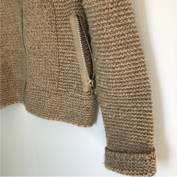 Monoreno Anthropologie Tan Knit Zipper Jacket sweater style jacket size small - Picture 10 of 12